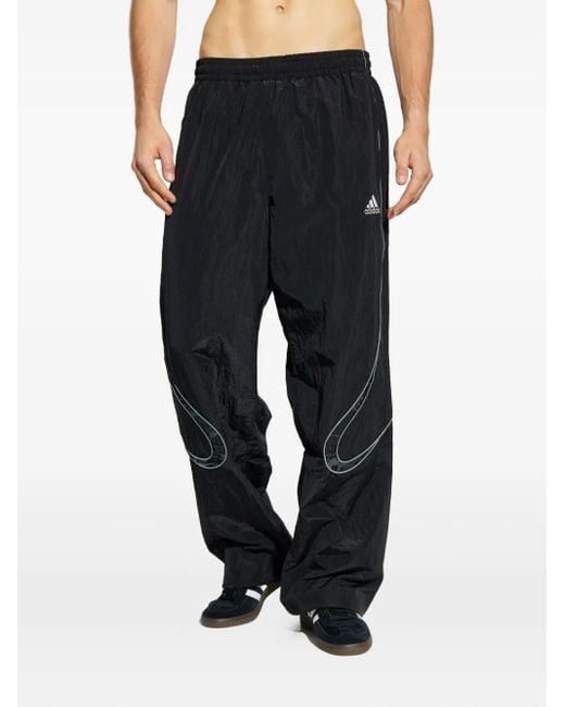 Pantalones elásticos con diseño curvo Adidas de hombre de color Black