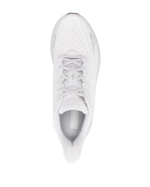 Hoka One One Clifton 9 Lace-up Sneakers in het White voor heren