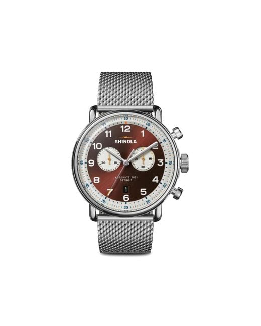 Reloj Canfield de 43 mm Shinola de hombre de color White