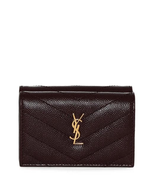 Saint Laurent Purple Cassandre Chevron-Quilted Wallet