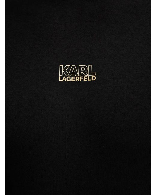 Karl Lagerfeld Black Logo-Detail T-Shirt for men