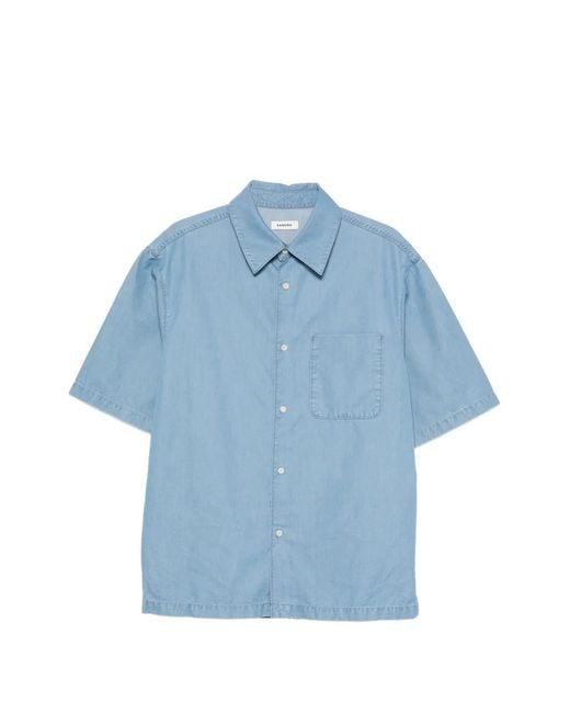 Sandro Blue Short-Sleeve Shirt for men