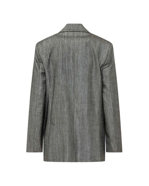 Pinko Gray Double-Breasted Cayman Jacket