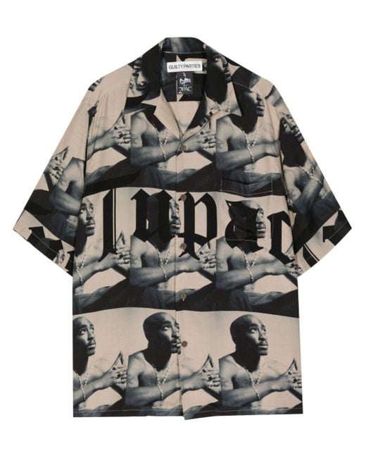 Wacko Maria X Tupac Overhemd Met Print in het Gray voor heren
