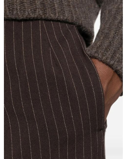 Yerse White Pinstripe-Pattern Trousers