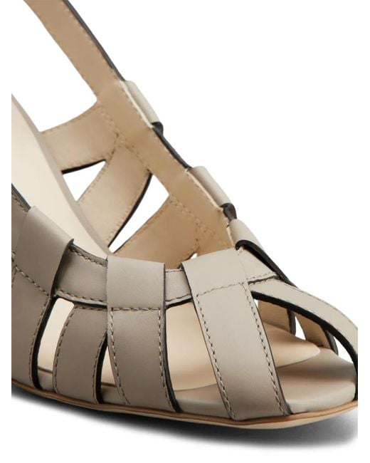 Tod's Metallic Cut-Out Leather Pumps