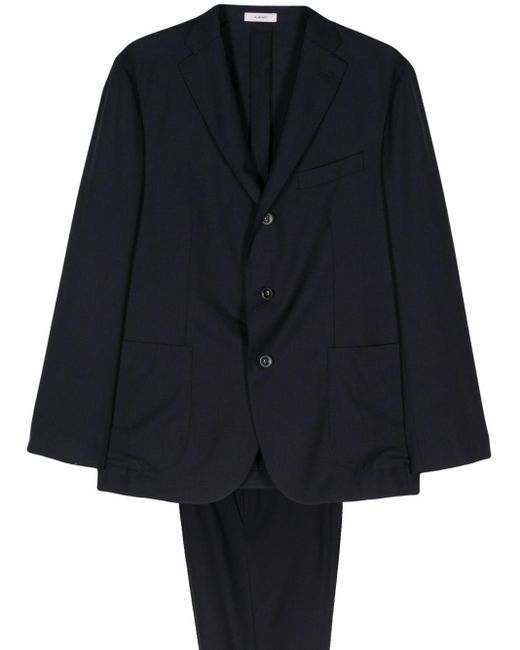 Boglioli Blue Single-breasted Virgin-wool Suit for men
