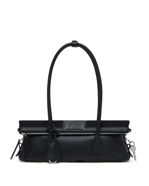 Maison Margiela Black 5Ac Leather Shoulder Bag With Logo