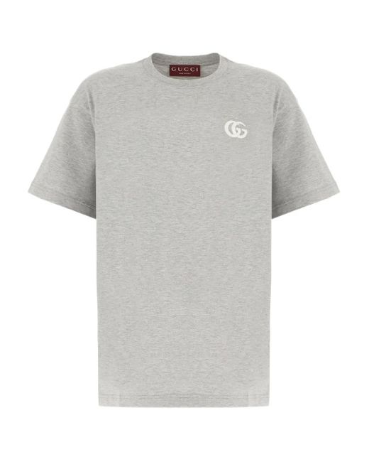 Gucci T-Shirt Mit Logo-Stickerei in Gray für Herren