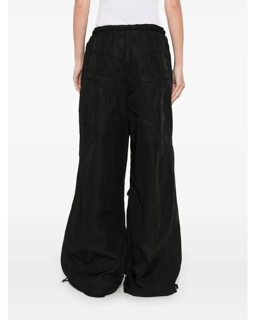 The Attico Black Wide-Leg Pants With Pockets