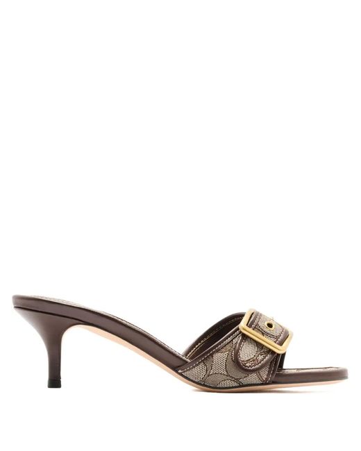 COACH Brown 55Mm Margot Buckle Heeled Sandals