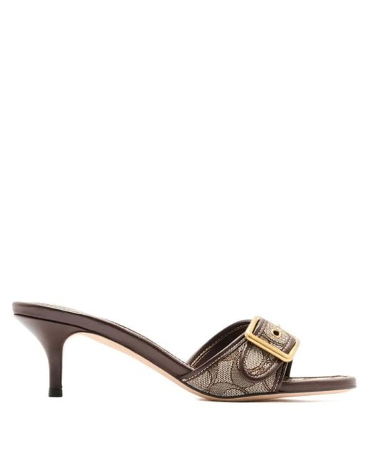 COACH Brown 55Mm Margot Buckle Heeled Sandals