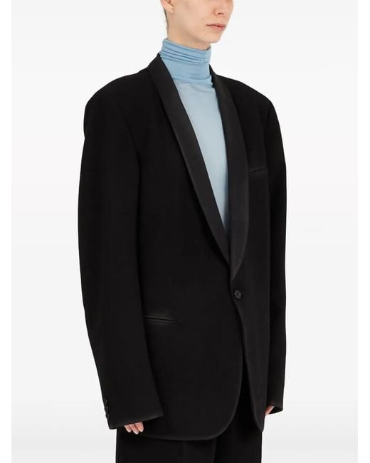 Maison Margiela Black Wool Single-Breasted Blazer Jacket
