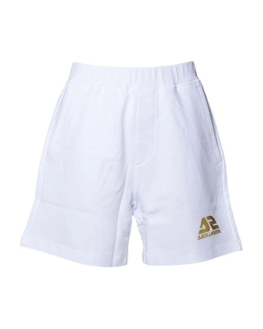 DSquared² White Logo-Motif Shorts for men