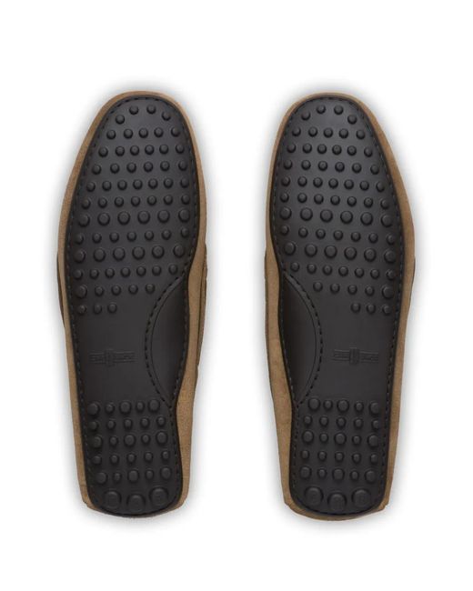 Car Shoe Brown Lace-Up Suede Loafers for men
