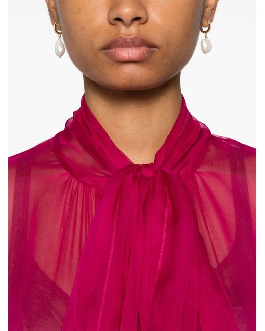 Nissa Pink Silk Blouse