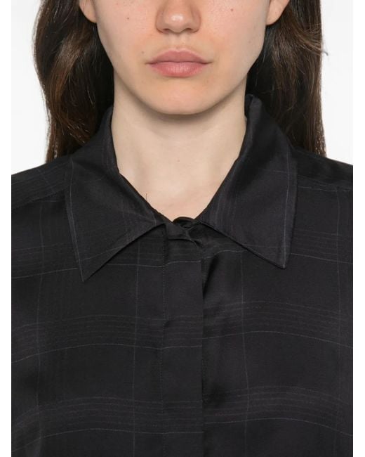 Marella Blue Checked Long-Sleeve Shirt