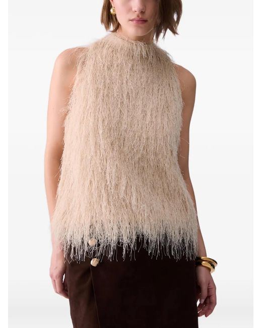 Liu Jo White Fringed Top