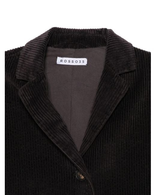 ROSSO35 Black Corduroy Three-Button Jacket