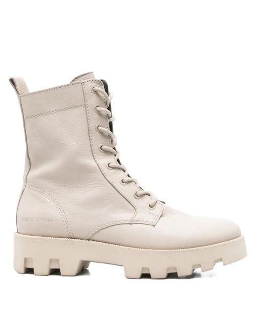 Botas con suela gruesa y cordones Marc O' Polo de color Natural