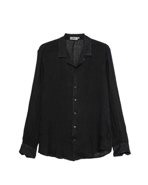 Altea Black Camp-Collar Shirt for men