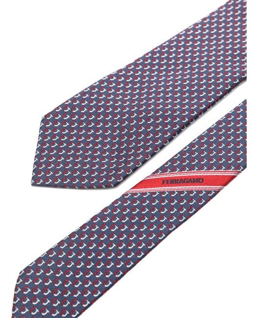 Ferragamo Purple Bicolor Gancini Jacquard Tie for men