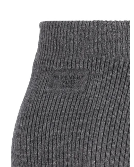Givenchy Gray Ribbed-Knit Mini Skirt
