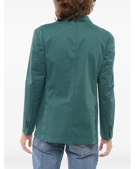 Corneliani Green Double-Breasted Peak-Lapel Jacket for men