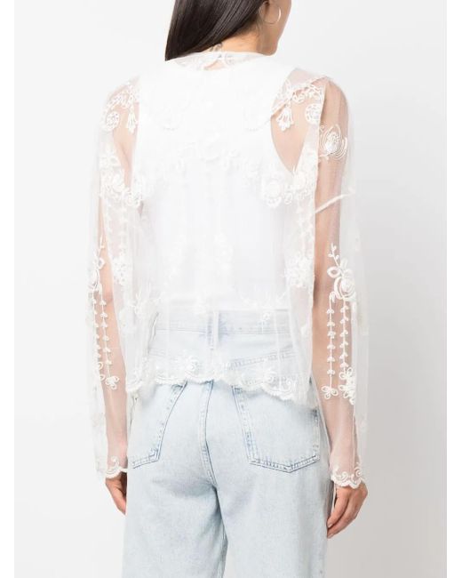 Philosophy Di Lorenzo Serafini White Embroidered-design Blouse
