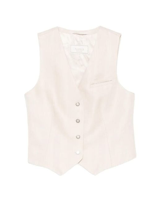 Peserico White Buttoned Waistcoat