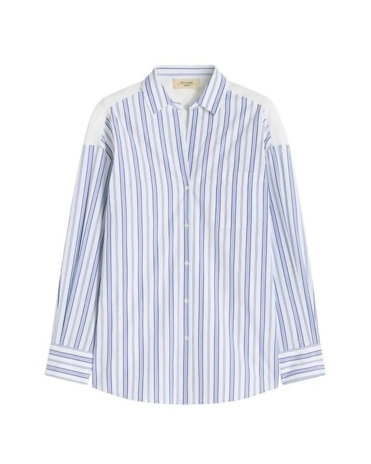 Weekend by Maxmara Blue Broderie-Anglaise Striped Shirt