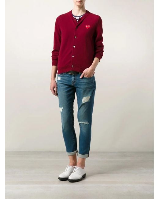 COMME DES GARÇONS PLAY Red Basic Cardigan