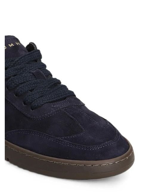 PIUMESTUDIO Blue Suede Panelled Sneakers for men