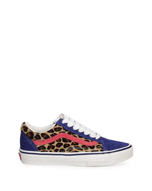 Vans White Old Skool Leopard-Print Sneakers