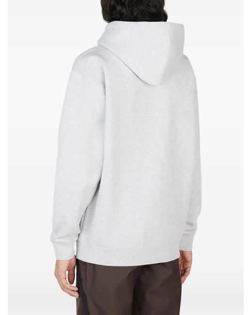 SAINTWOODS Gray Graphic-Print Hooded Hoodie for men