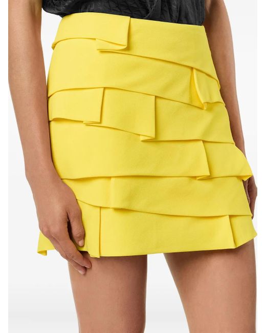 Versace Yellow Layered Ruffled Mini Skirt