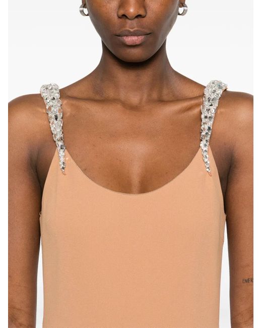 David Koma ビジュートリム ドレス Brown