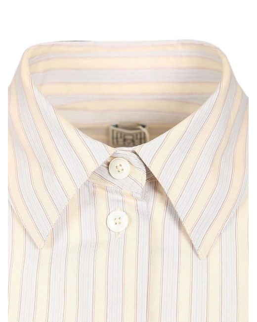 Totême White Striped Oversized Shirt