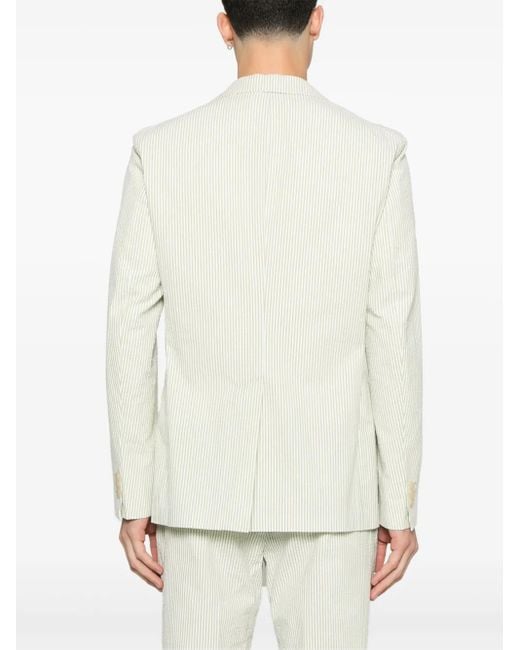 Fursac White Striped Blazer for men