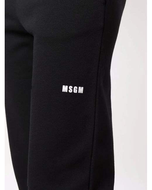 MSGM Black Logo Detail Jersey Sweatpants