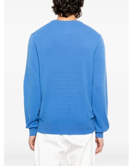 N.Peal Cashmere Blue Oxford Sweater for men