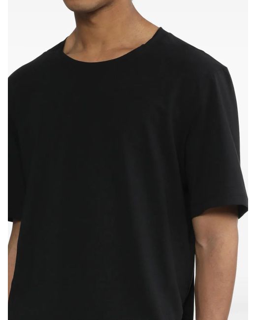 Post Archive Faction PAF Black Round-Neck Cotton T-Shirt for men