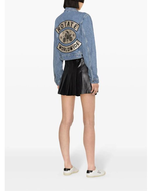 ROTATE BIRGER CHRISTENSEN Blue Jeansjacke Mit Logo-Patch