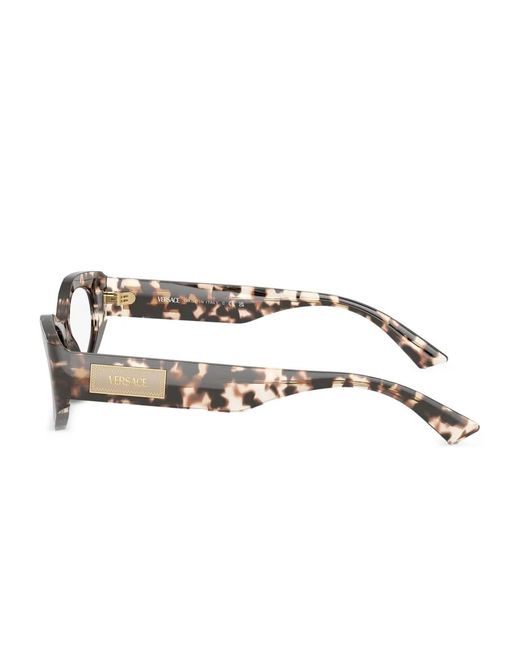 Versace Gray Tortoiseshell Rectangle-Frame Glasses