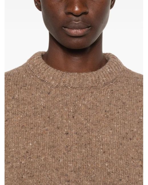 Rohe Natural Flecked-Knit Crew-Neck Sweater