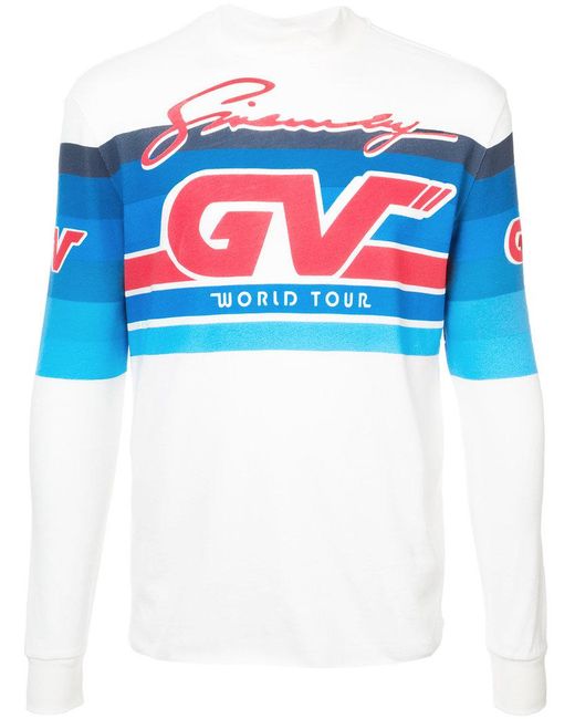 Top de manga larga GV Motocross Givenchy de hombre de color White