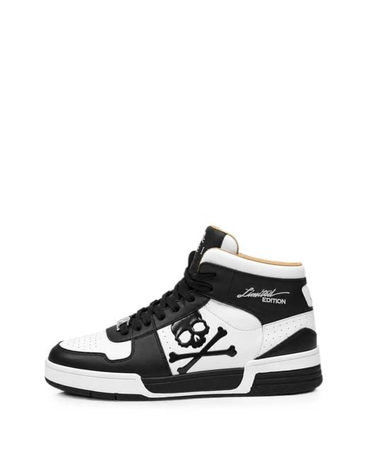 Philipp Plein White Notorius Skull-Patch Sneakers