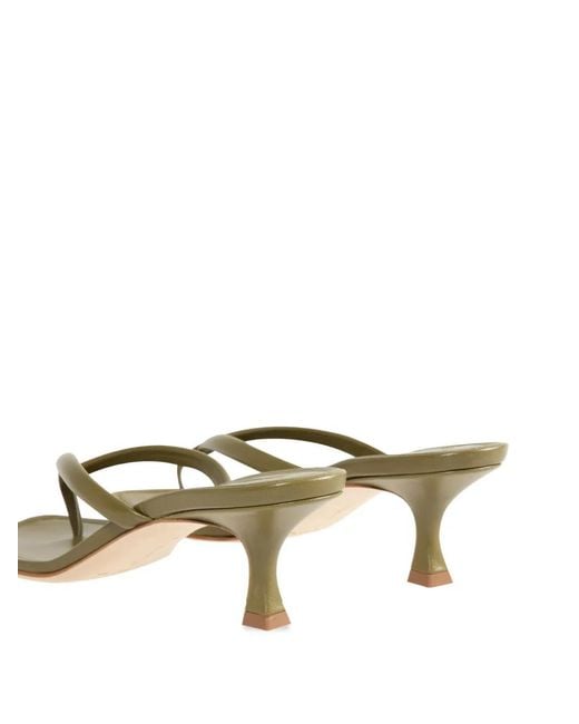 Manolo Blahnik Metallic Sandales À Bride Entre-Doigts Paterno