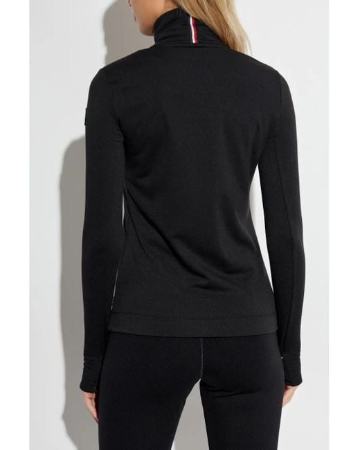Moncler Black Polartec Logo-Appliqué Sweatshirt