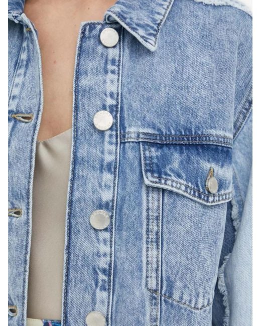 Day Birger et Mikkelsen Blue Ausgefranste Jacke Mit Knöpfen